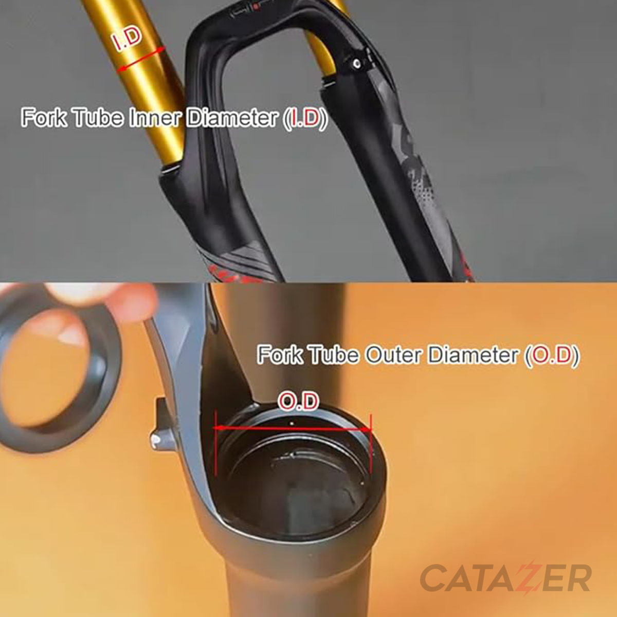 CATAZER dust seal showing resin and rubber construction abrasion resistant and leak proof