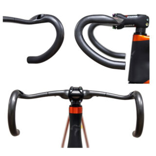 CATAZER ergonomic shape for long distance comfort carbon bar installed on road bike