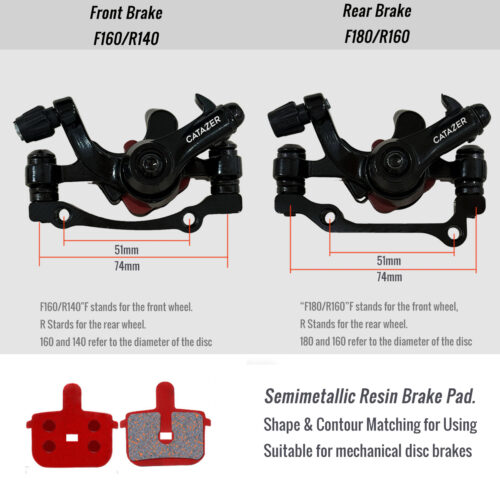 CATAZER front and rear disc brake kit with adapters for F160R140 and F180R160