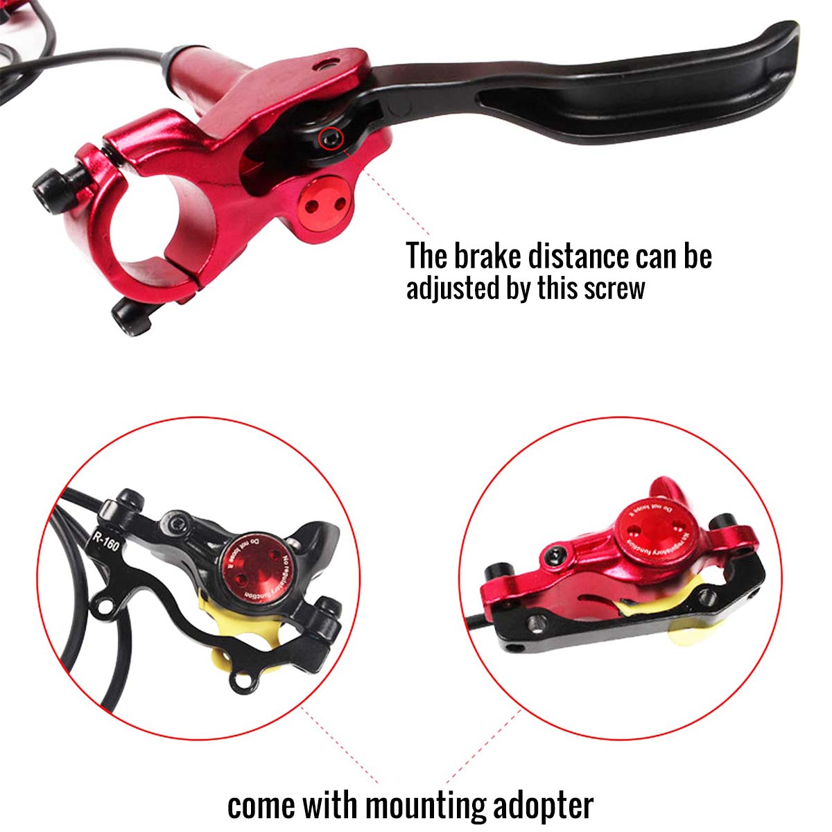 CATAZER hydraulic disc brake kit complete with adapters and mounting screws