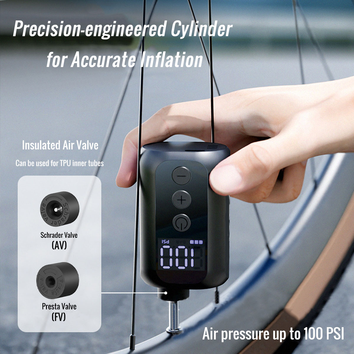 CATAZER portable pump showing USB charging port and control buttons