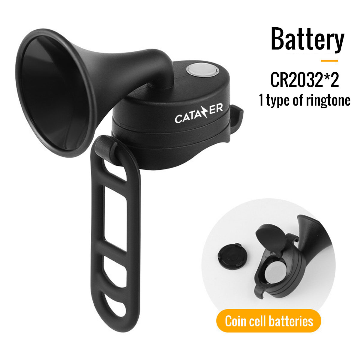 CATAZER Rechargeable Bicycle Horn 120DB 5 Sound Modes Type C Charging Compact Design CATAZER rechargeable bicycle horn 120DB 5 sound modes Type C charging compact design