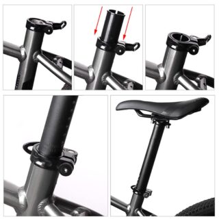 CATAZER shim installed in bike frame – allowing proper seatpost fit