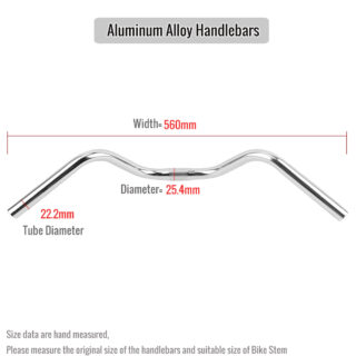 CATAZER silver handlebar showing ergonomic riser design 560mm width