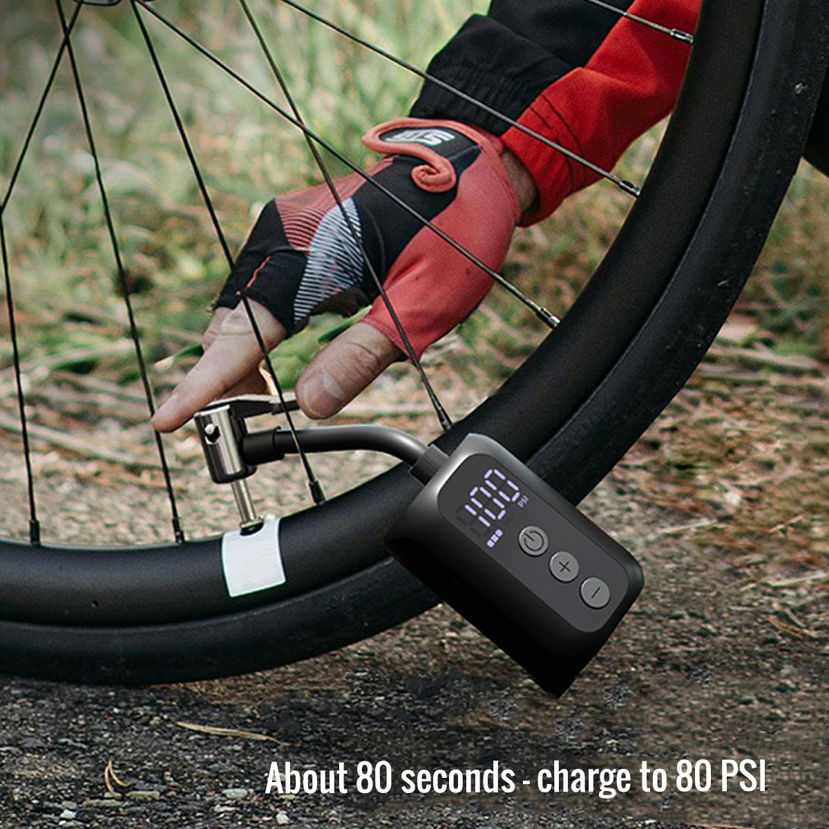 CATAZER smart pump with preset pressure display – auto shut off for precise inflation