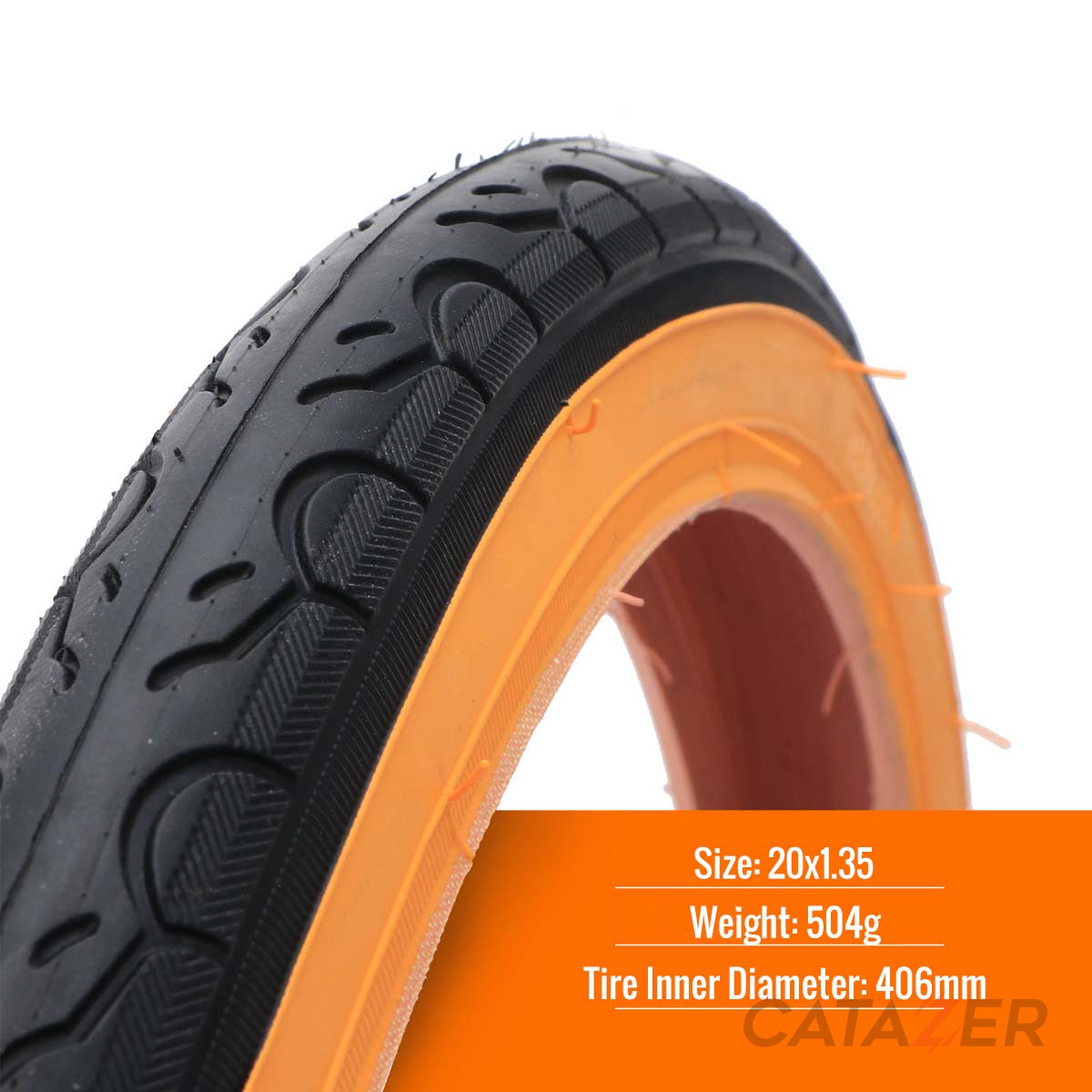 CATAZER yellow folding tire 20x1.35 for BMX and folding bikes