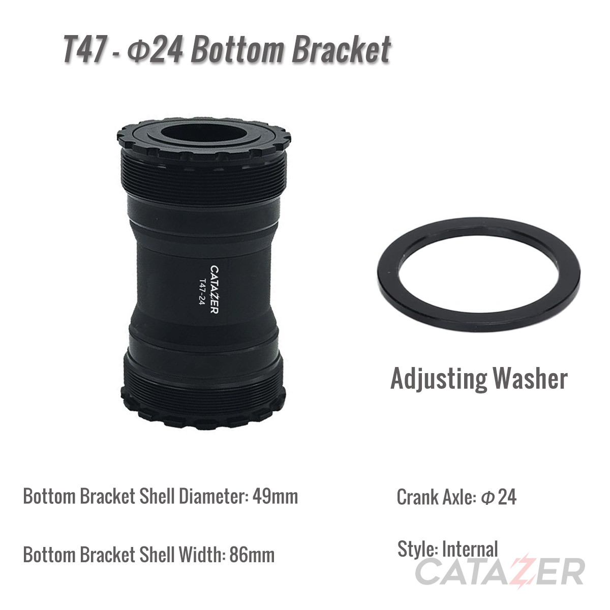 Bicycle T47 Bottom Bracket With Sealed Bearings