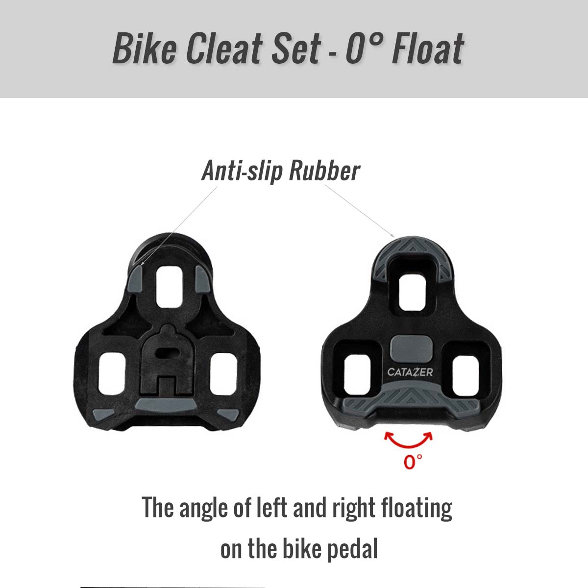 TPU bike cleats 0° float