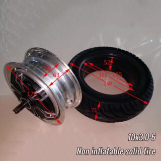 10X3.0-6 solid tire with specifications label 10X3.0-6 solid tire with specifications label