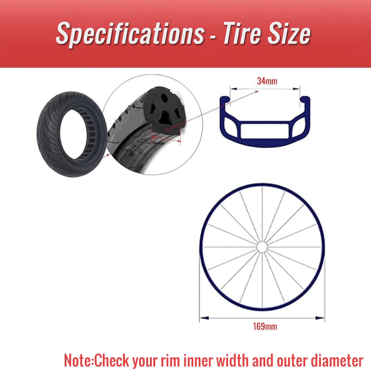 solid tire showing wear-resistant rubber