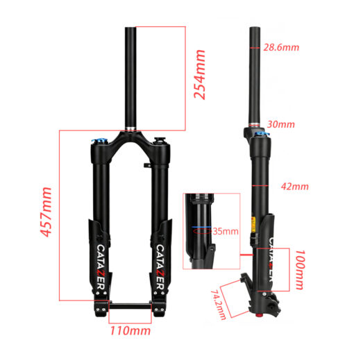Mountain Bike Front Fork 100mm Hydraulic Single Shoulder for Soil Bike including size