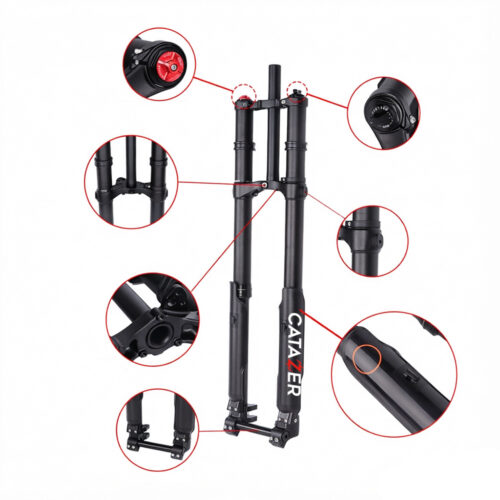aluminum alloy front fork double shoulder bike suspension including details