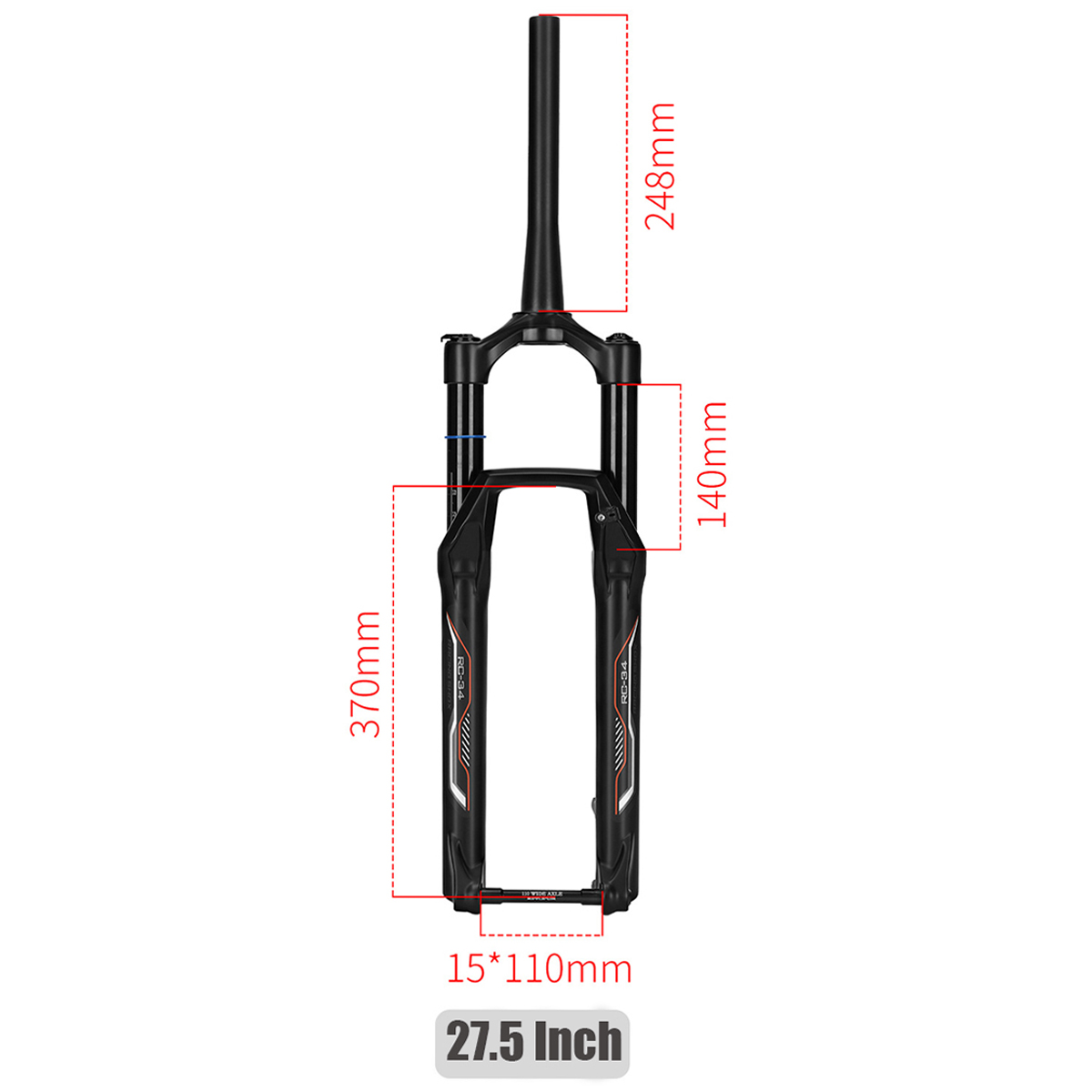 27'' bicycle front fork 140mm aluminum alloy bike fork for mtb including size