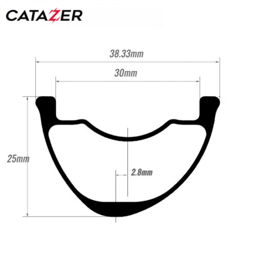 32 carbon bicycle rim 30mm tubeless hookless asymmetric 440g including size