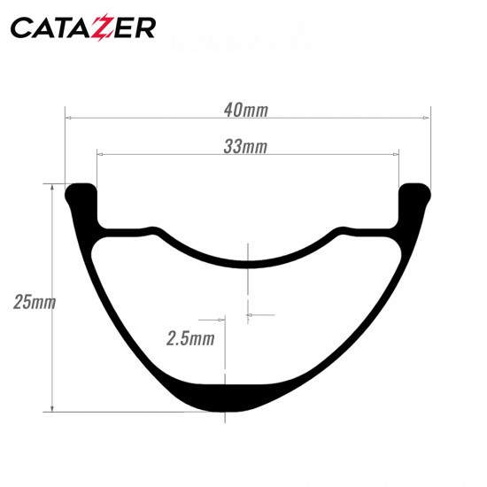 32 Carbon Bicycle Rim 33mm Tubeless Hookless Asymmetric 460g Size 32 carbon bicycle rim 33mm tubeless hookless asymmetric 460g size