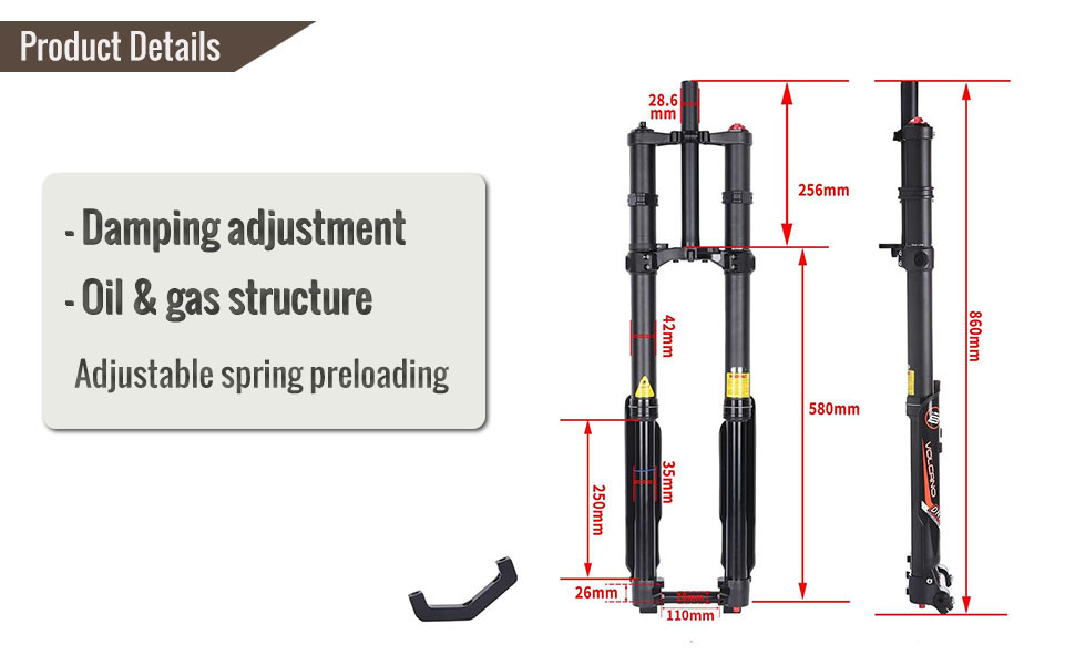 Aluminum Alloy Front Fork Double Shoulder Bike Suspension Fork for MTB