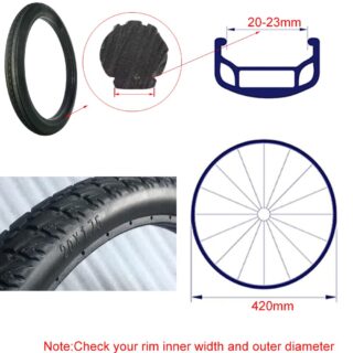 CATAZER 16x1.75 No Tube Solid Tire for Electric Bike including dimensions