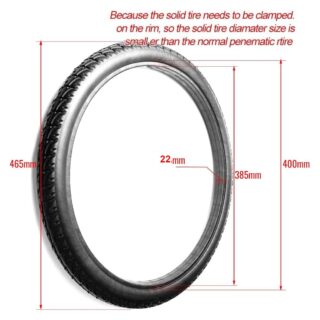 CATAZER Electric Bike Tire 16 Inch Rubber Black Solid Tyre including dimensions