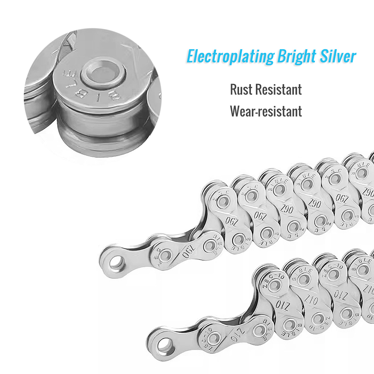 CATAZER bike chain high tensile carbon steel heat treated side plates reinforced inner pins – premium quality