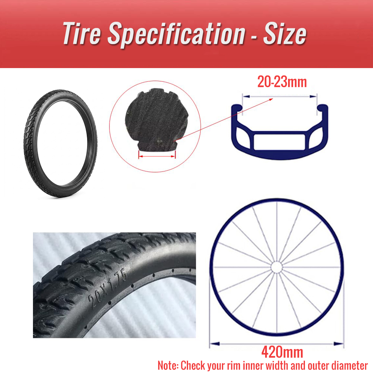 CATAZER bike solid tire installed on 20 inch BMX bike – no flats, worry free riding