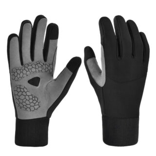 CATAZER black windproof bike gloves black with silicone anti slip palm