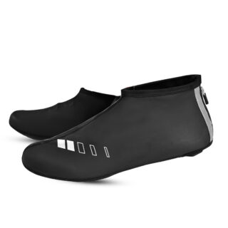 CATAZER waterproof bike shoe cover black with reflective elements and cleat opening