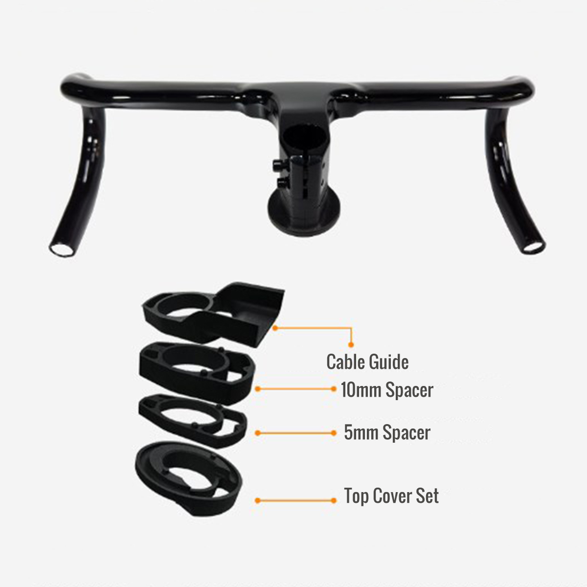 Aluminum Alloy Bike Handlebar Glossy Lightweight For Road Bike Product Anatomy Diagram aluminum alloy bike handlebar glossy lightweight for road bike Product anatomy diagram