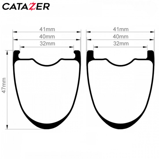 carbon tubeless wheels rim ultralight for gravel cx mtb beach 365g 700c 47x40mm size