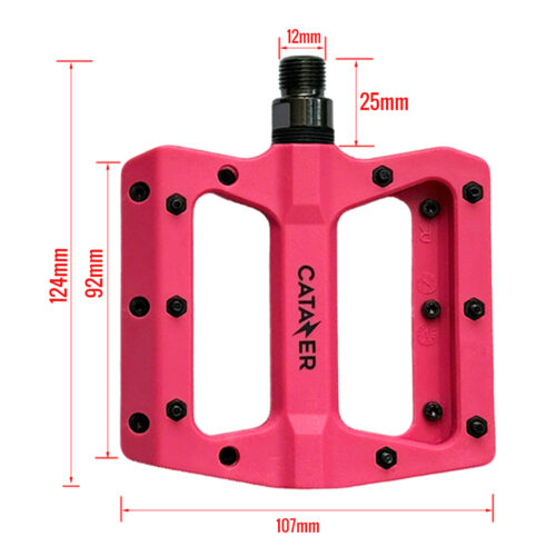 mtb pedals nylon fiber lightweight wide platform pink for cycling 9 16 in including size