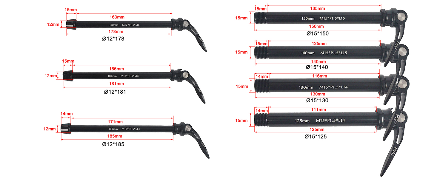 CATAZER Bike thru axle size