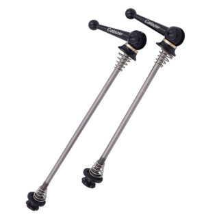 CATAZER black titanium QR skewers 48g with 7075 aluminum lever and Ti axle