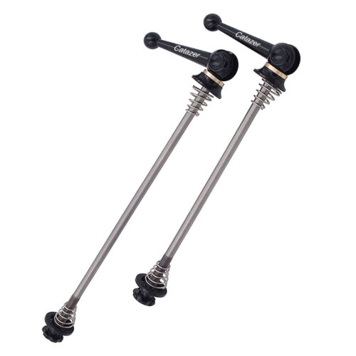 CATAZER black titanium QR skewers 48g with 7075 aluminum lever and Ti axle