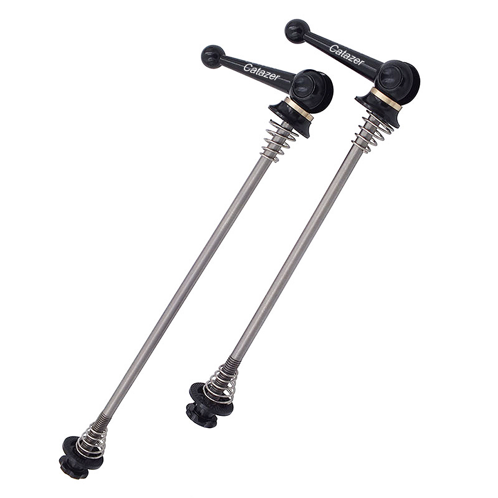 CATAZER black titanium QR skewers 48g with 7075 aluminum lever and Ti axle