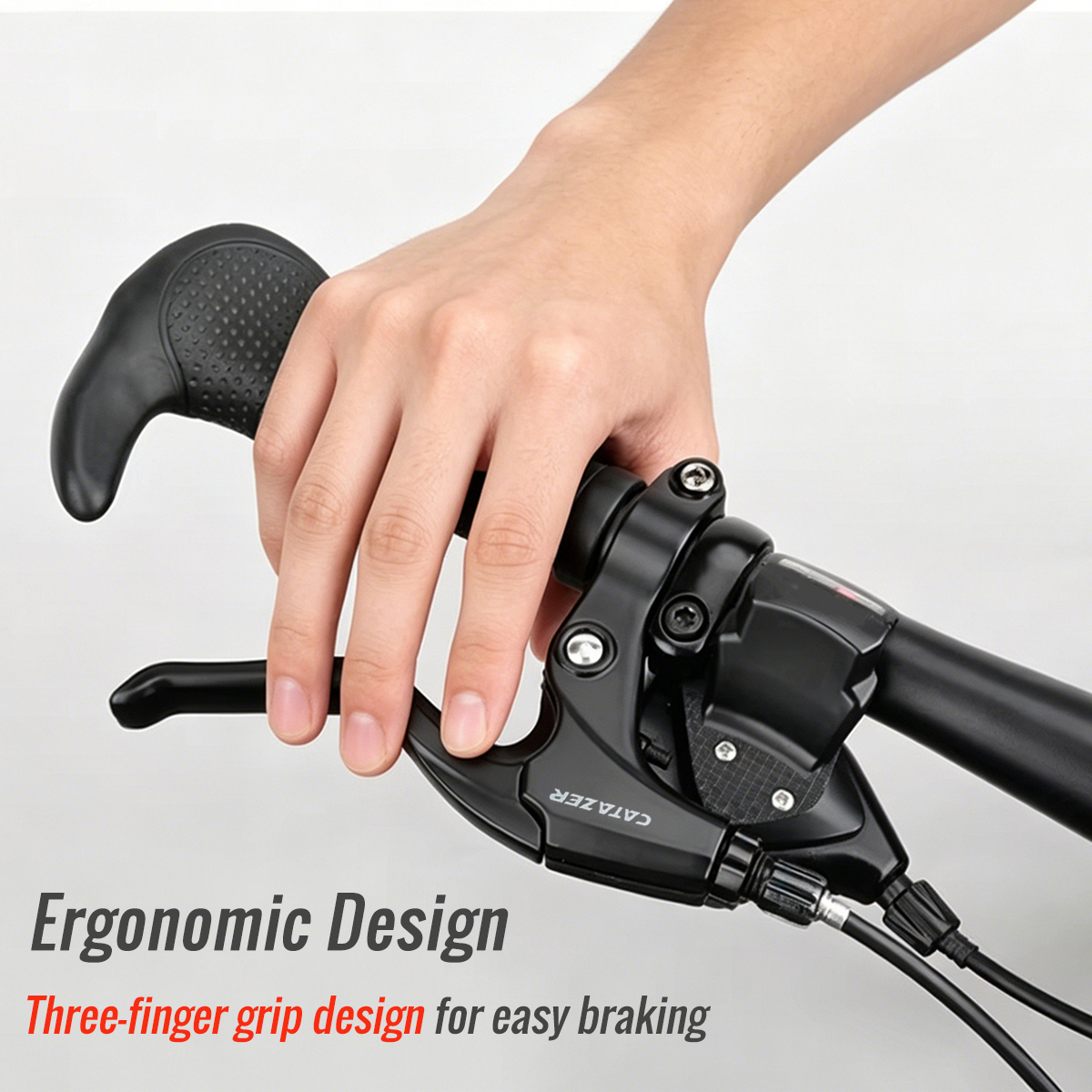 CATAZER ergonomic 3 finger grip – balances power and handlebar control