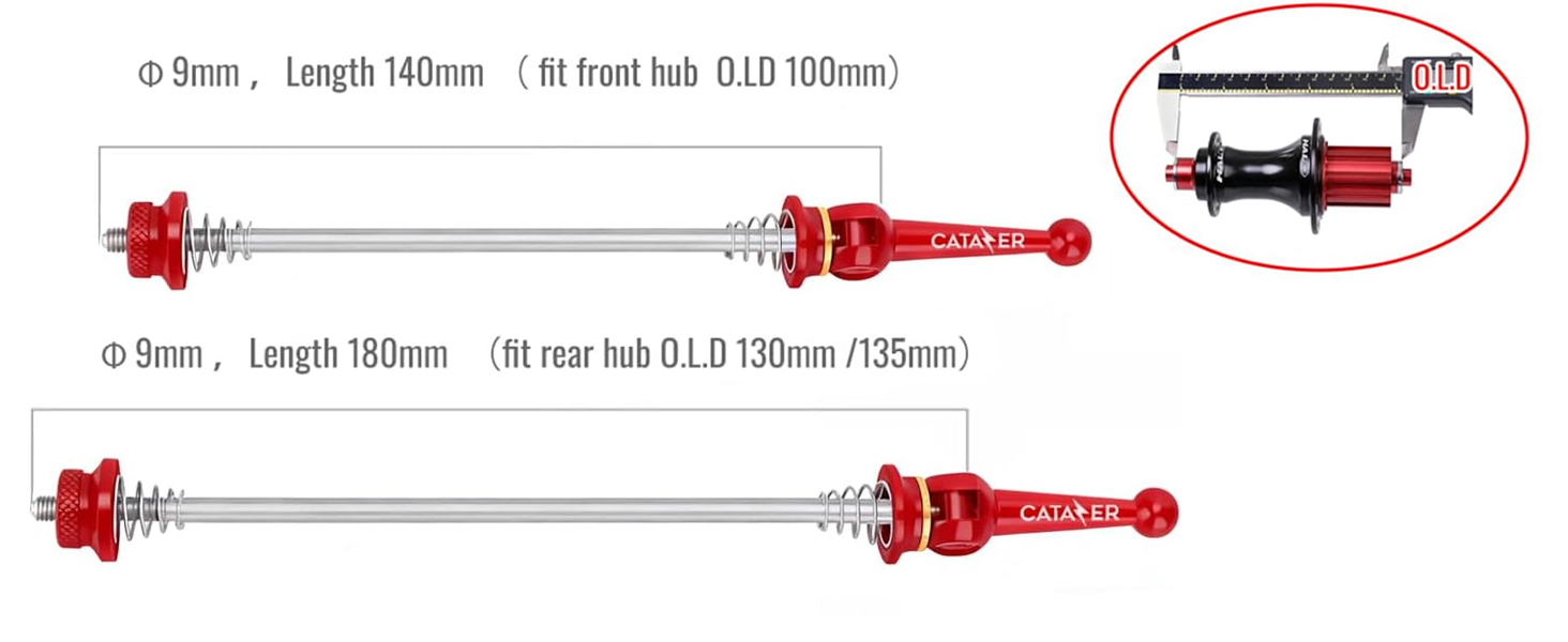 CATAZER titanium quick release skewer set SIZE